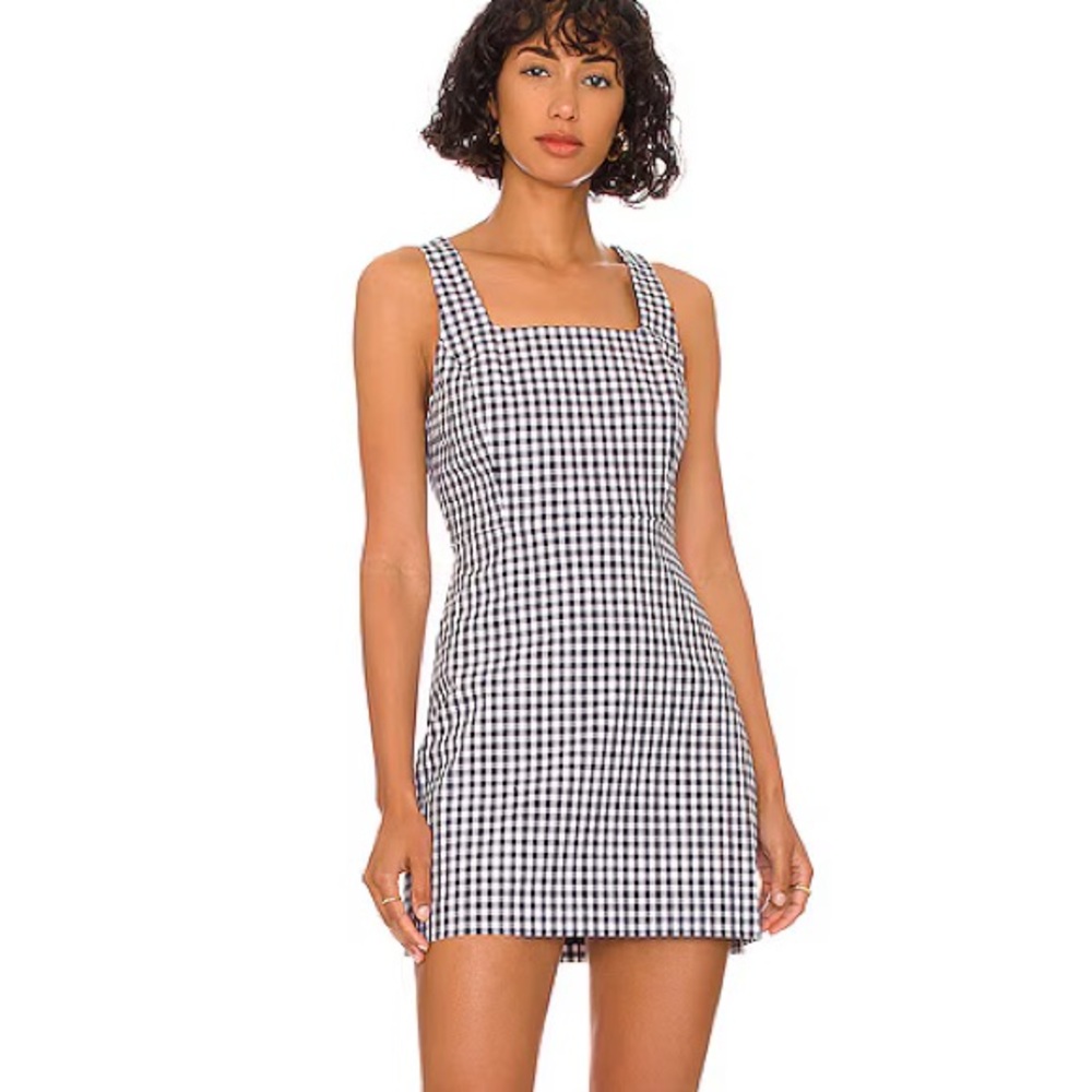 Favorite Daughter Black and White Gingham The Break Up Dress